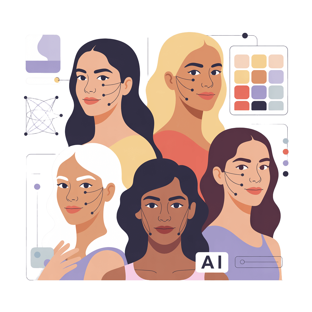 AI technology analyzing facial features