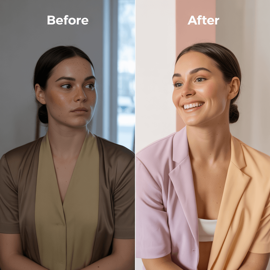 Before color analysis example for online personal color analysis